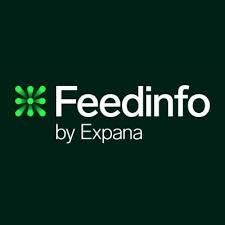 Feedinfo by Expana logo with a green stylized star icon on a dark background.