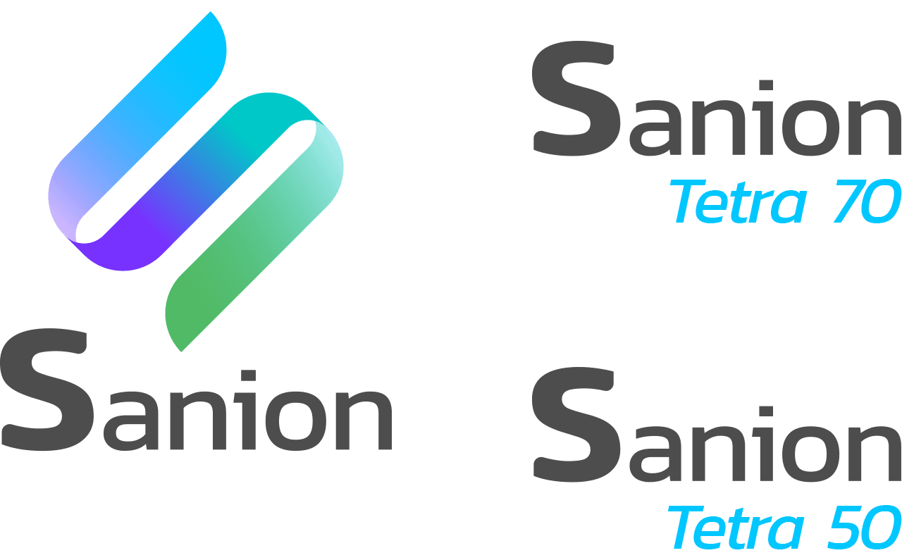 Sanion品牌标识采用艺术化的"S"字母造型,并配有Tetra 70和Tetra 50的文字标识。